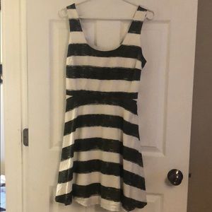 Cute BB Dakota green and white striped dress.